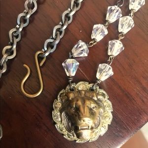 Vintage Retro Lion head Pendant Necklace